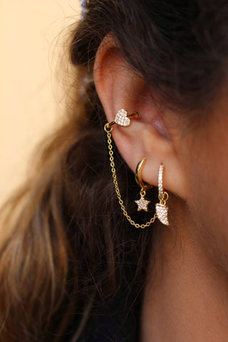 Heart & Chain Earcuff